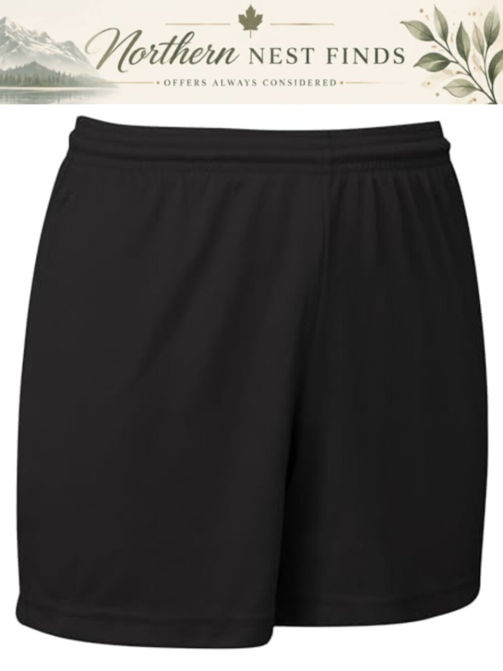 Com-V-Tek Lightweight Athletic Gym Shorts Elastic Waist Drawcord